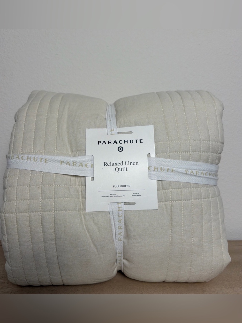 Parachute Full/Queen Relaxed Linen Quilt new